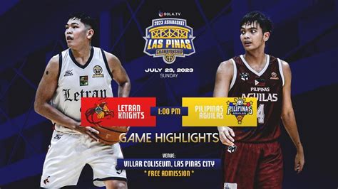 Letran Knights vs Pilipinas Aguilas .